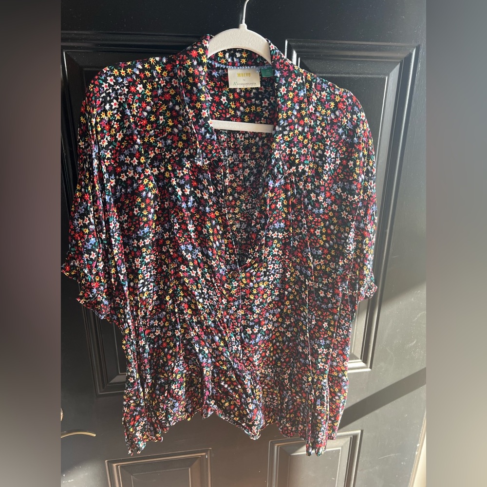 Anthropologie Floral Multicolor Blouse